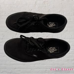 Vans Low Canvas Skate Shoes Sneakers ALL Black Mens Size 8